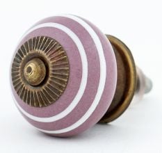 Purple Striped Small Ceramic Knobs