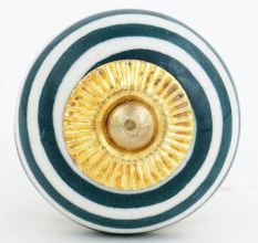 Forest Green Striped Knob