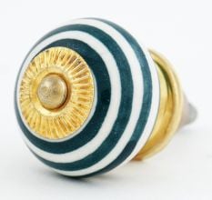 Forest Green Striped Knob