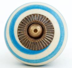 Old Turquoise Striped Knob