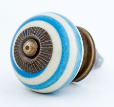 Old Turquoise Striped Knob