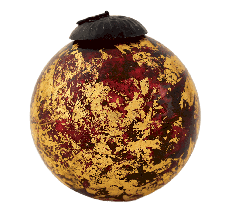 Vintage Red and Gold Glass Christmas Ornament