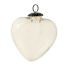 Clear Decorative Heart Shaped Glass Christmas Hanging Ornament