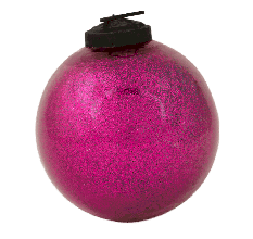 Pink Glitter Glass Christmas Ball Ornament
