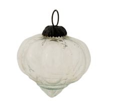 Vintage Clear Onion Shaped Glass Christmas Ornament
