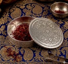 Handcrafted Silver Engraved Round Storage Box