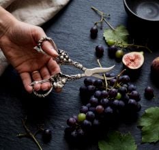 Handcrafted Silver Grape Shears with Stainless Steel Blade