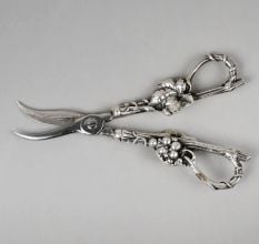 Handcrafted Silver Grape Design Decorative Scissors