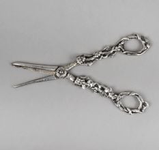 Handcrafted Silver Grape Design Small Decorative Scissors