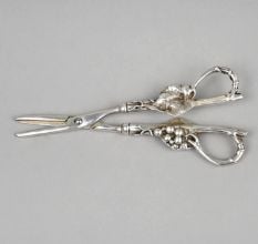 Handcrafted Silver Grape Design Decorative Scissors