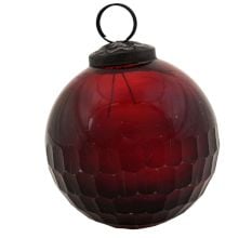 Red Round Glass Christmas Hanging Ornament