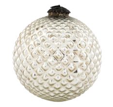 Silver Vintage Mercury Glass Christmas Ball Ornament