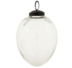 Clear Vintage Avocado Glass Christmas Ornament