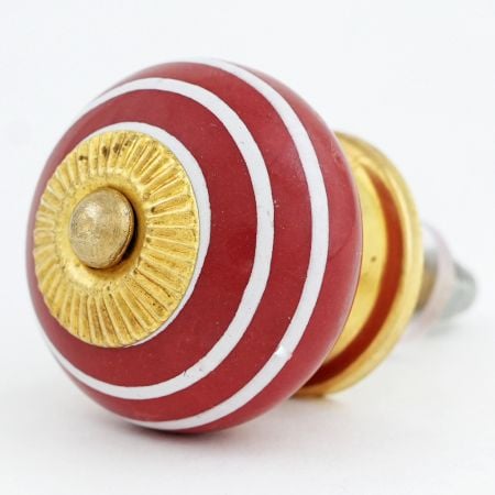 Red White Stripes Knob