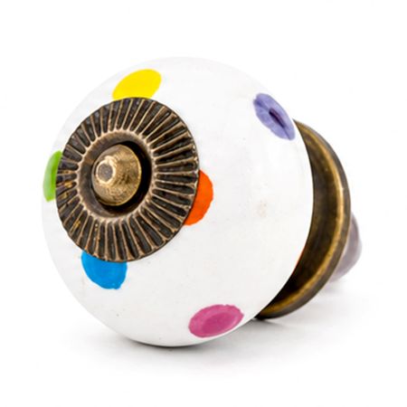 Mixed Polka Dotted Ceramic Cabinet Knob