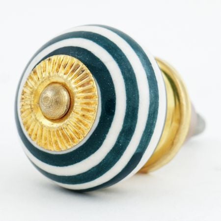 Forest Green Striped Knob