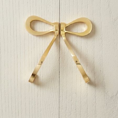 Gold Brass Bow Cabinet Door Handle 1 Pair (Small Size)