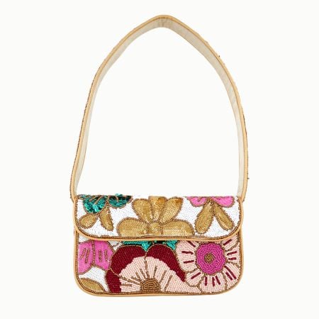 Luxury Colorful Floral Beaded Handbag Designer Women Shoulder Bag