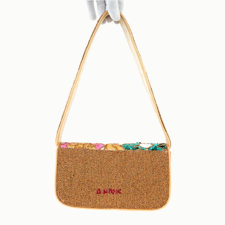 Luxury Colorful Floral Beaded Handbag Designer Women Shoulder Bag