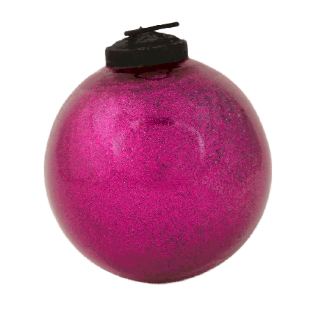 Pink Glitter Glass Christmas Ball Ornament