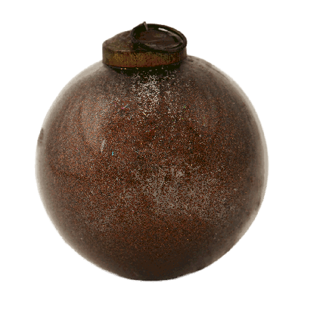 Brown Round Vintage Glass Christmas Ornament