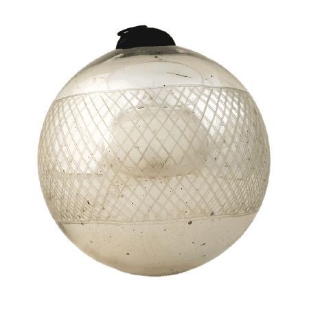 Round Antique Silver Mercury Glass Christmas Ornament