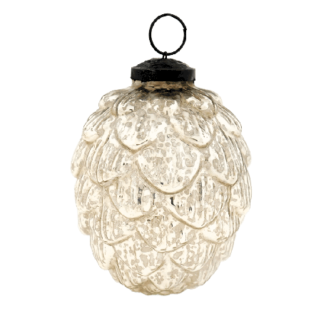 Antique Silver Mercury Glass Christmas Ornament