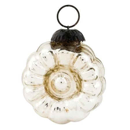Silver Vintage Mercury Glass Christmas Tree Ornament