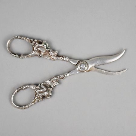 Handcrafted Silver Grape Shears Vintage Fruit Scissors