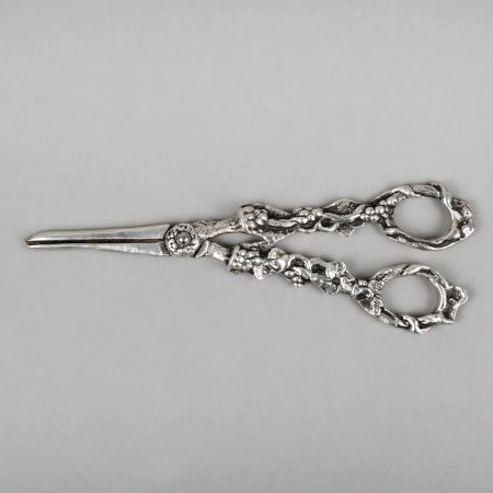 Handcrafted Pure Silver Grape Shears Vintage Fruit Scissors