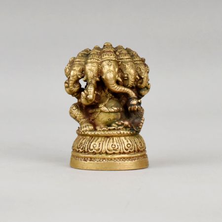 Handcrafted Brass Panchmukhi Ganesha Murti Ganpati Idol