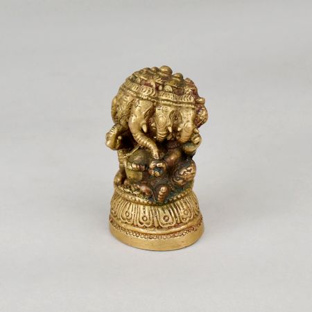 Handcrafted Brass Panchmukhi Ganesha Murti Ganpati Idol
