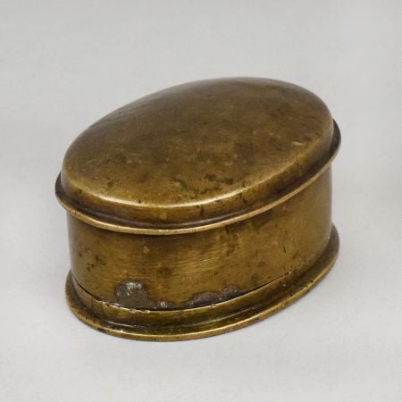 Handcrafted Brass Dabbi Murti Storage Box Vintage