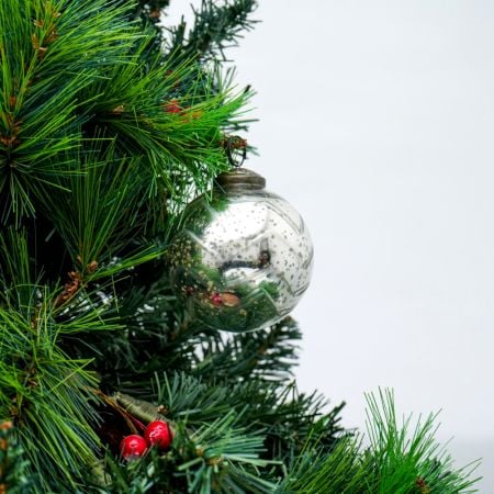 Silver Mercury Glass Christmas Hanging Ornament