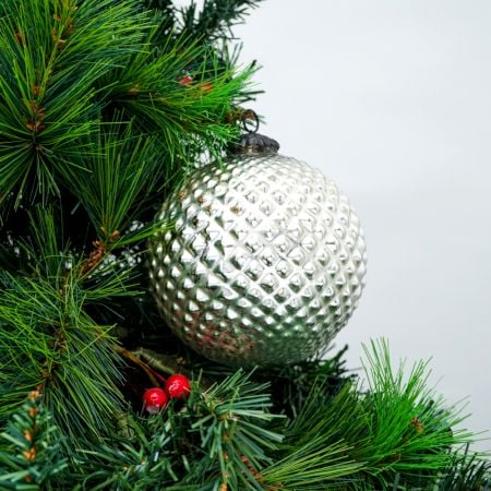 Silver Vintage Mercury Glass Christmas Ball Ornament
