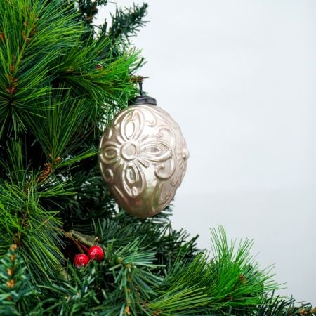 Silver Decorative Style Mercury Glass Christmas Ornament