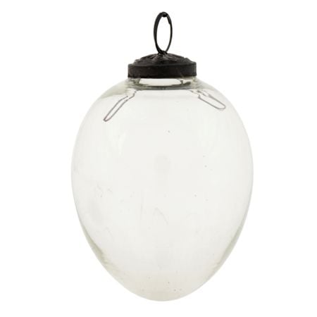 Clear Vintage Avocado Glass Christmas Ornament