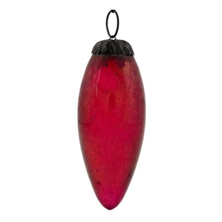 Red Vintage Glass Christmas Ornament