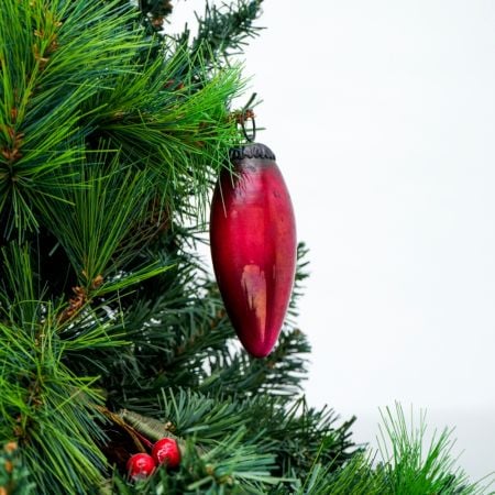 Red Vintage Glass Christmas Ornament
