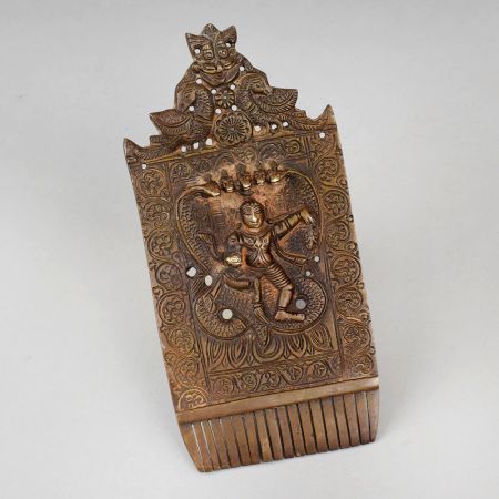 Handcrafted Vintage Silver Plated Copper Comb Holder Wall Hanging