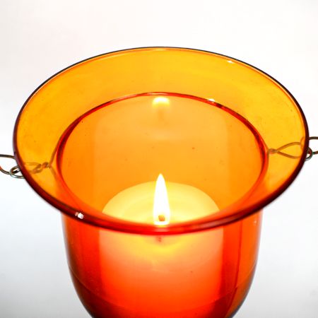 Amber Glass Hanging Tealight Candle Holder