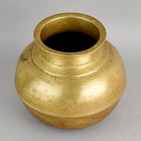 Handcrafted Brass Wide Mouth Lota Traditional Pooja Vessel
