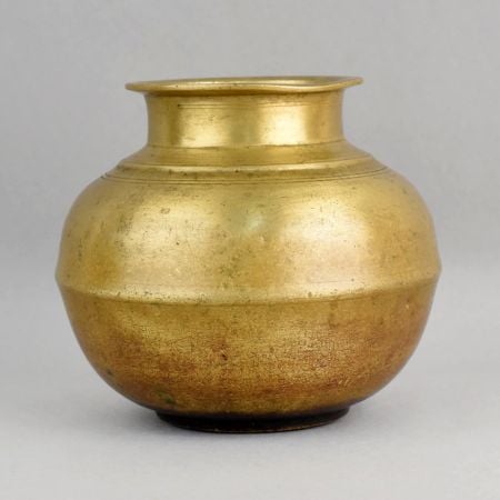 Handcrafted Brass Wide Mouth Lota Traditional Pooja Vessel