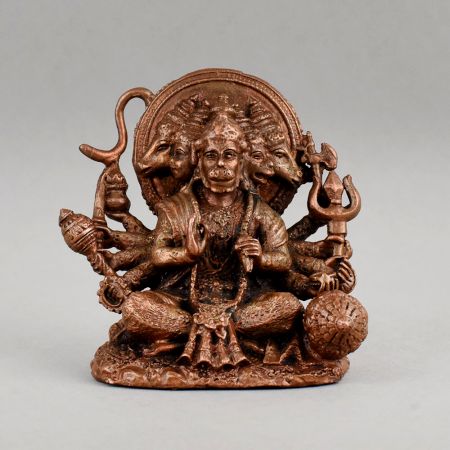 Handcrafted Copper Panchmukhi Hanuman Idol Decorative