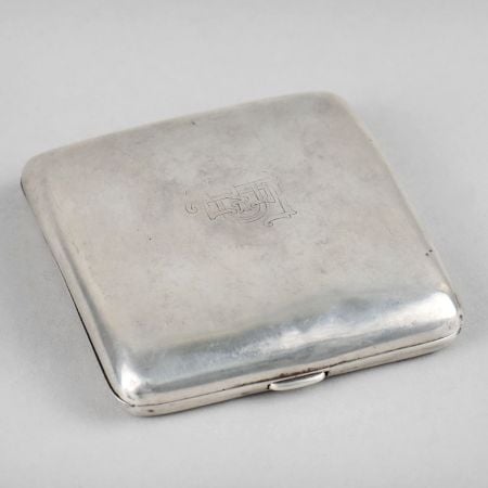 Vintage Hallmarked Sterling Silver Monogram Cigarette Case