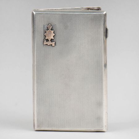 Vintage Hallmarked Sterling Silver Cigarette Case with Crest Detail