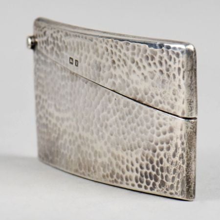 Vintage Hallmarked Sterling Silver Hammered Cigarette Case