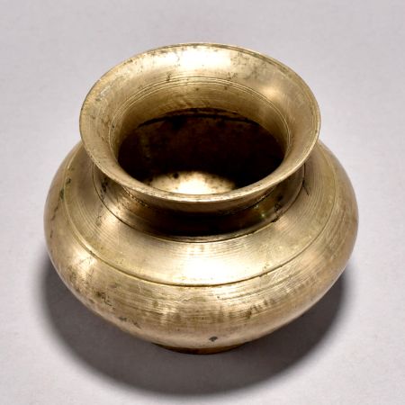 Vintage White Metal Holy Pot from Bihar for Home Decor