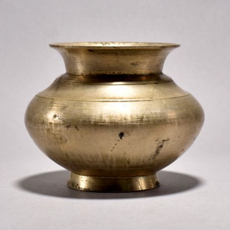 Vintage White Metal Holy Pot from Bihar for Home Decor