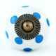 White Blue Polka Dots Ceramic Drawer Knob
